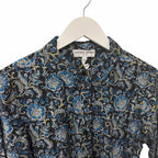 Apiece Apart Long Sleeve Shirt Dress Black Blue Yellow Floral Print Size Small