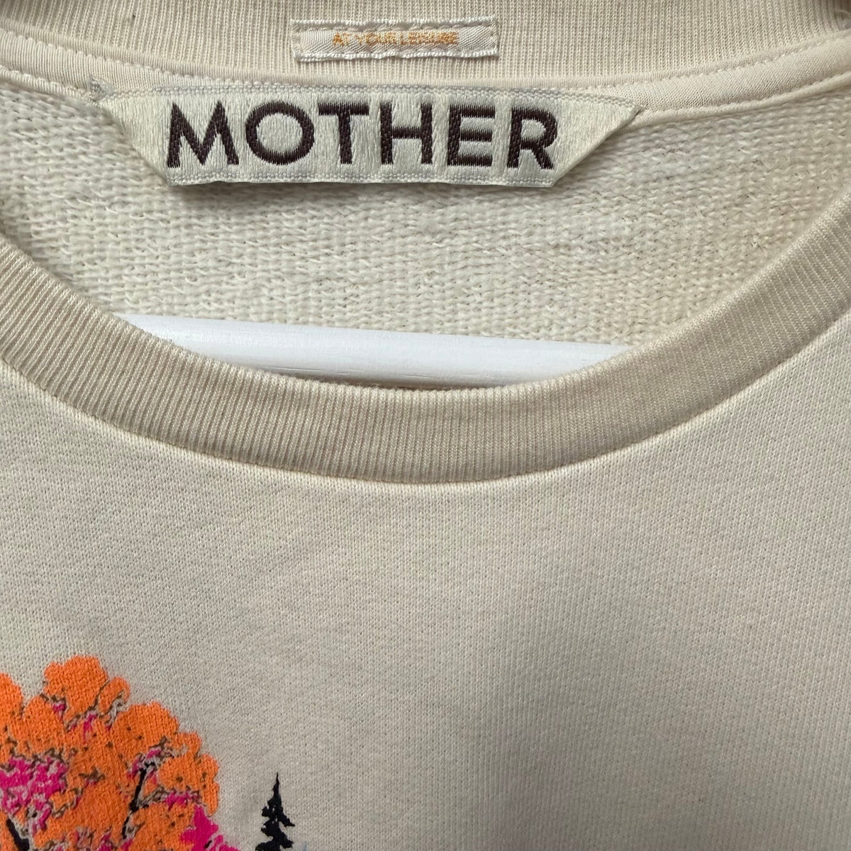 NWT Mother The Camper Sweatshirt Lake Scene Print Small Neon Cabincore Outdoor
