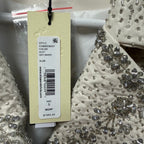 NWT Alice + Olivia Avril Embellished Vegan Moto Jacket Off White Womens Small