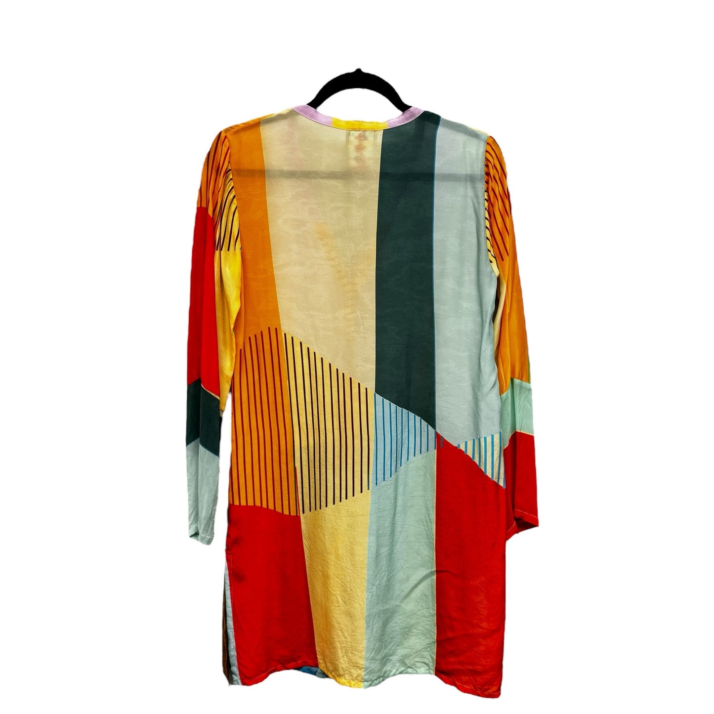 Johnny Was Multi Color Long Sleeve Button Down Side Slit Tunic Womens X-Small