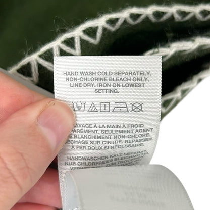 NWT Madewell Loden Green White Contrast Blanket-Stitch Wool Blend Scarf