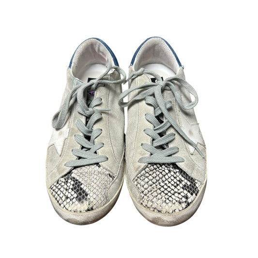 Golden Goose Super Star Denim Trimmed Snake Lace Up Sneakers Womens 39 / 9
