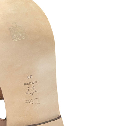 Christian Dior Dior Sun Thong Sandal Tan Leather Strappy Upper Size 39 / US 9