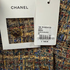 NWT Chanel 2019 Gold Blue Green Tweed Button Front Jacket Womens FR 36 / US 4