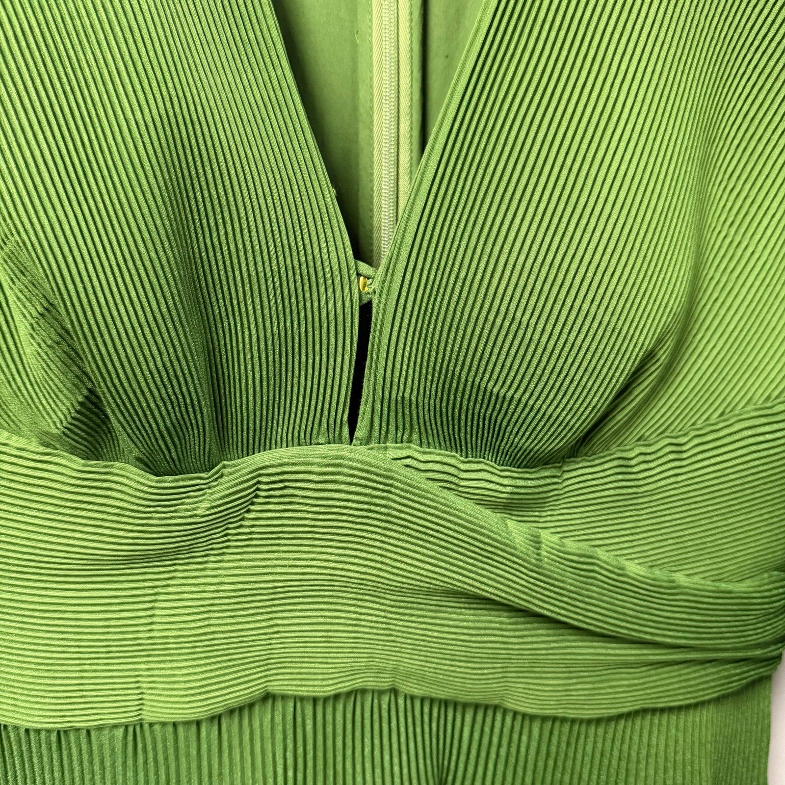 Zimmermann Pleated Tiered Twill Midi Dress Green Womens AU 0 / US 4