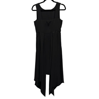 NWT Authentic Chanel Black Double Crepe Sleeveless Midi Dress FR 36 / US 4