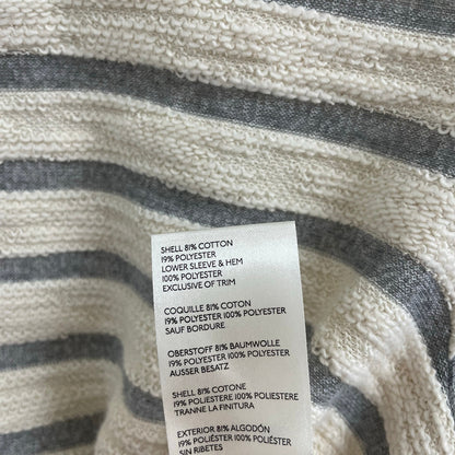 Maeve by Anthropologie Astor Faux Fur Trimmed Pullover Cream Gray Striped XS