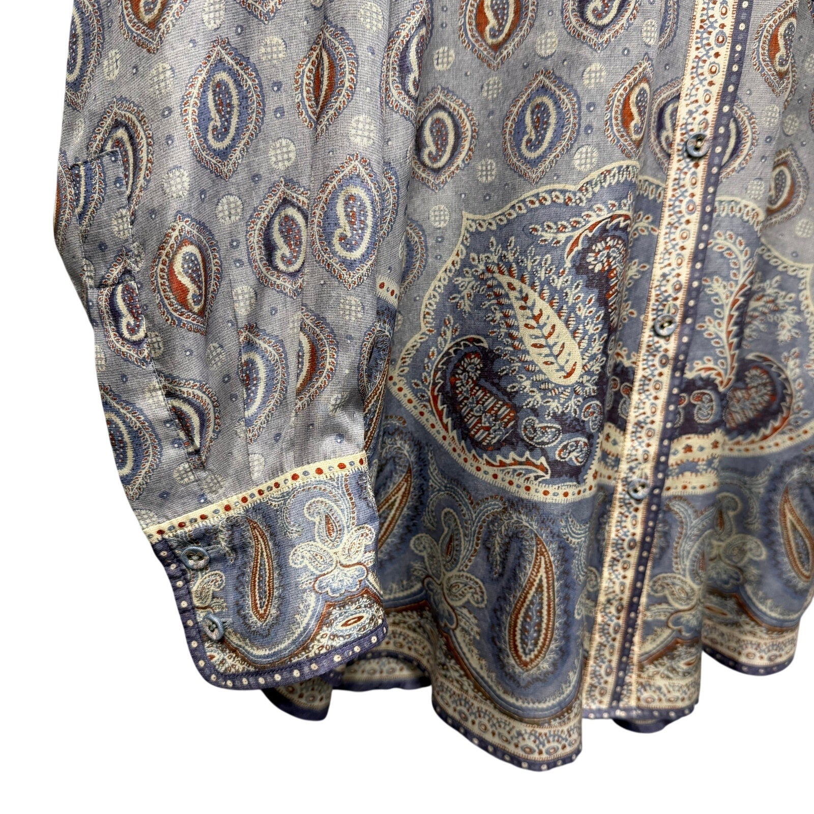 Zimmermann Vitali Relaxed Fit Blouse Button Up Blue Paisley Silk AU 2 / US 8