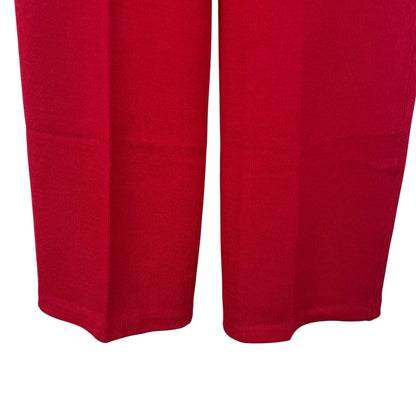 St. John Evening by Marie Gray Santana Knit Dark Red Wide Leg Pant Womens Size 2