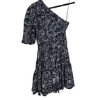 Jonathan Simkhai One Sleeve Adriana Mini Dress Black White Womens XS NO BELT