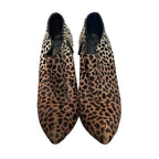 Gucci Paloma Leopard Print Pony Hair Heeled Bootie GG Logo Size 37.5 / US 7.5