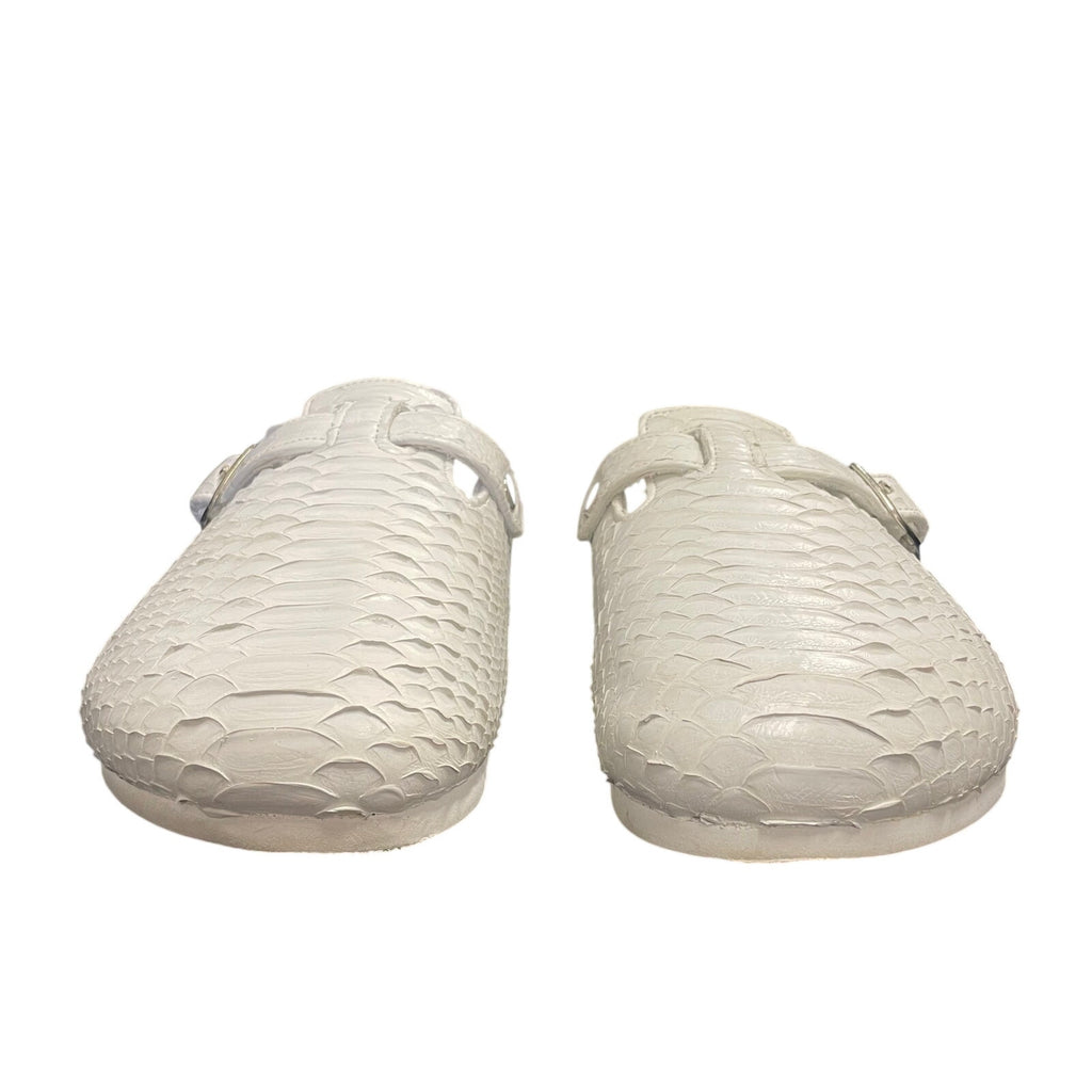 The Shoe Surgeon Luxe Mule in White Python Mens Size 8