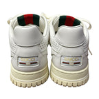 Gucci White Re-Web Low Top Leather Lace Up Sneakers Mens 39 / US 5.5