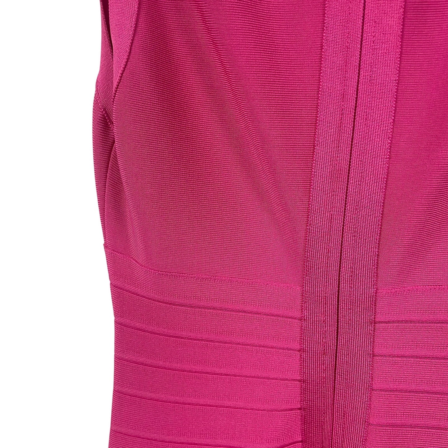 Herve Leger Paris Sleeveless Fit and Flare Scoop Neck Bandage Dress Pink Medium
