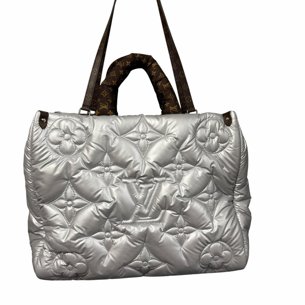 Louis Vuitton Limited Edition Econyl Monogram Pillow Giant Onthego GM Silver Bag