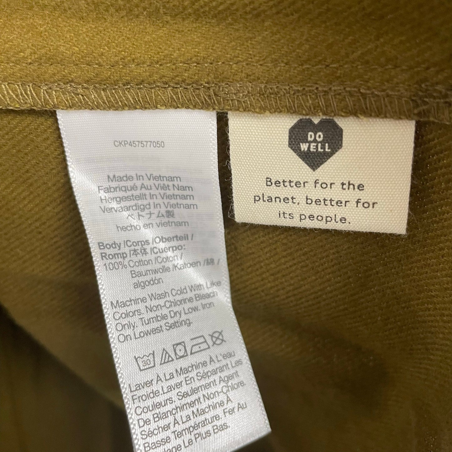 NWT Madewell Flannel Button Back Peplum Top in Weathered Olive Womens XS