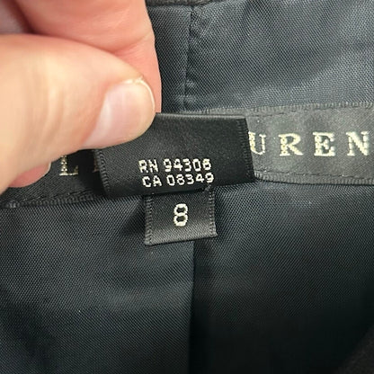 Ralph Lauren Black Label Black 100% Lambskin Leather Zip Up Jacket Womens 8