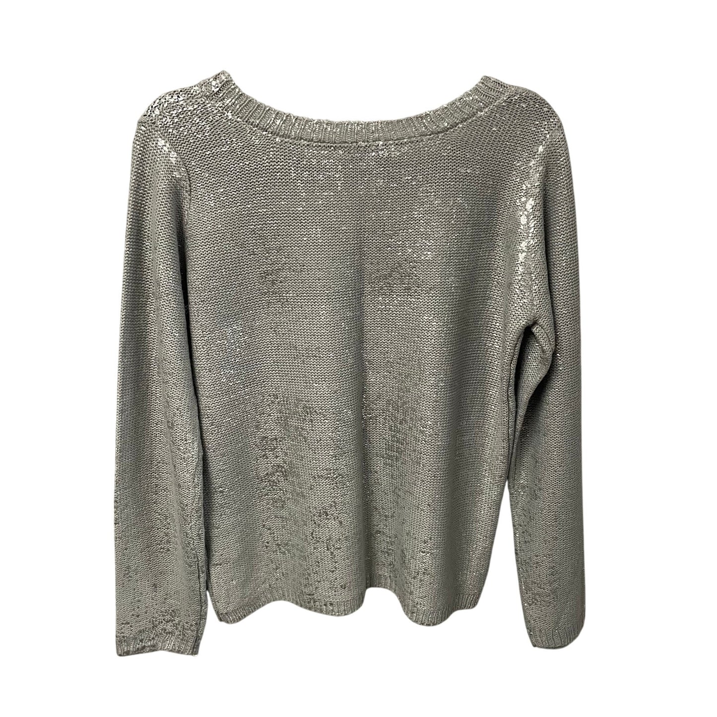 Urban Outfitters Sparkle & Fade Gray Silver Metallic Knit Sweater Womens Medium