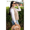 NWT Henry Christ Brown Cable Knit Zip Up Reversible Cashmere Vest XS Neutral