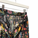 NWT Gucci Silk Pleated Midi Skirt Macro Floral Black Multi Size IT 36 / US 0