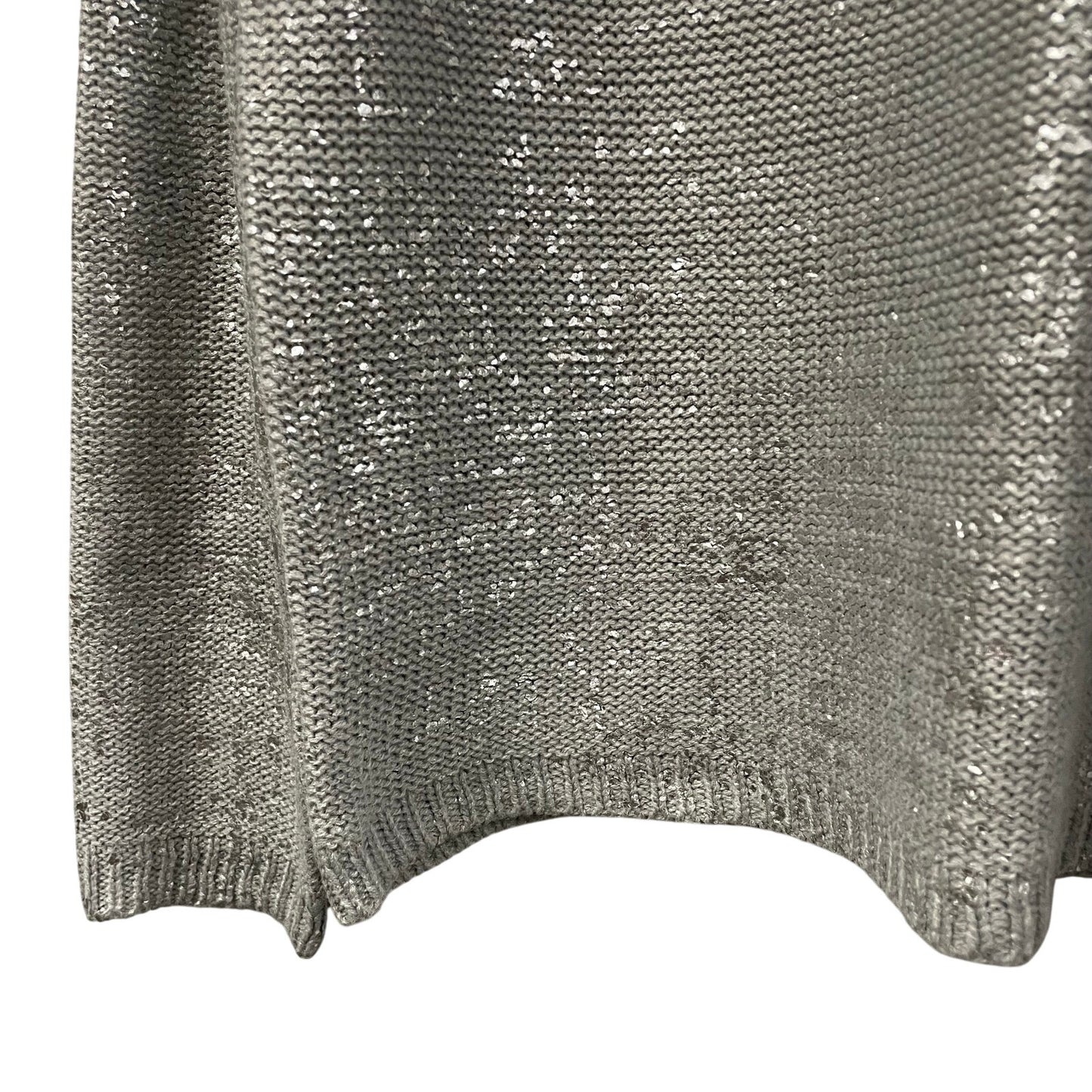 Urban Outfitters Sparkle & Fade Gray Silver Metallic Knit Sweater Womens Medium