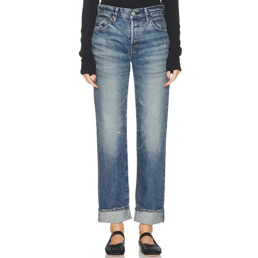 Moussy Vintage Jeans Aquebogue Straight Distressed Button Fly Cotton Womens 29