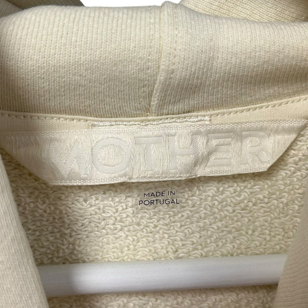NWT Mother Antique White The Accent Square Drawstrinh Hoodie Womens XS Neutral