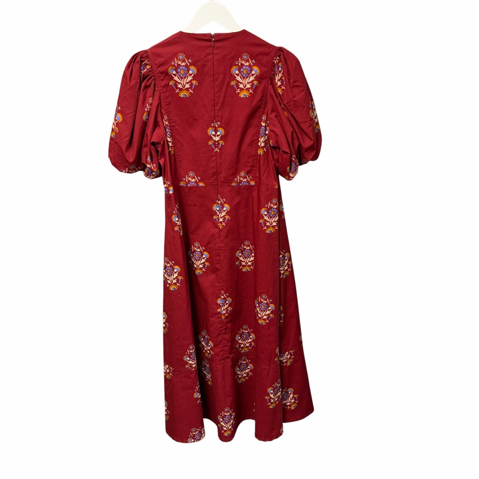 Hunter Bell Harrison Midi Dress in Mulberry Fleur Pure Cotton Womens Medium
