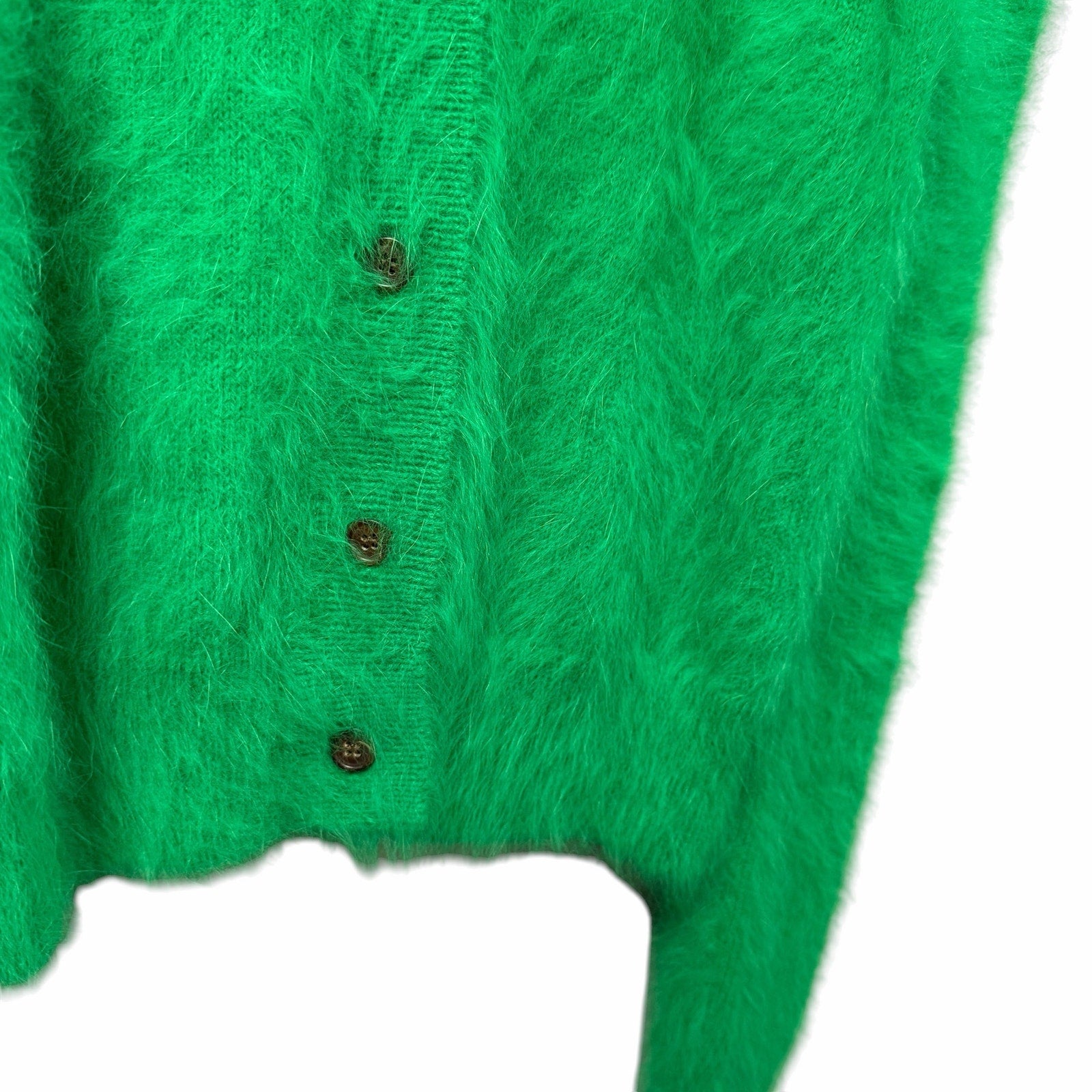 Ulla Johnson Aisha Cardigan Emerald Green Angora Blend Button Front Womens Small