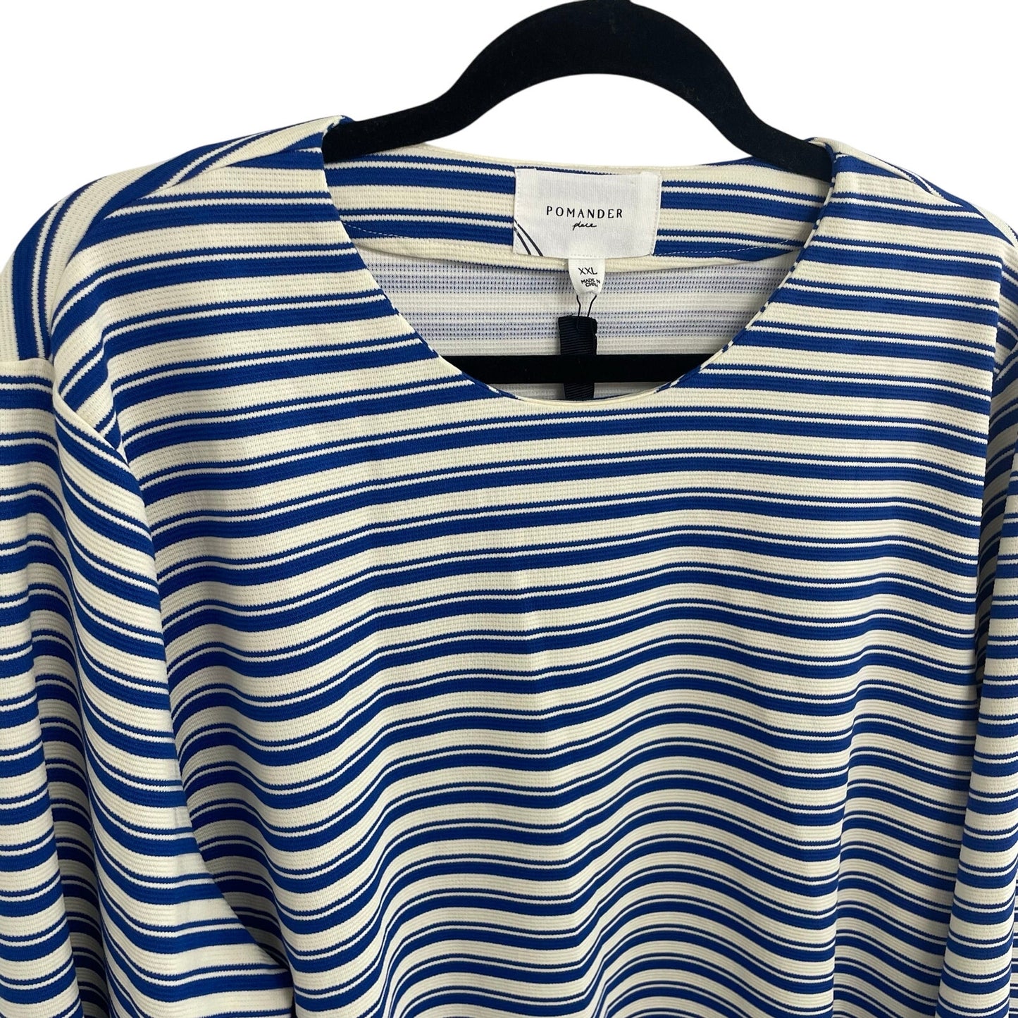 NWT Tuckernuck Pomander Place Regatta Stripe Alexia Shirt Blue White Womens XXL