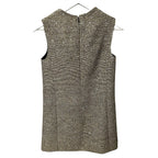 Saint Laurent Sequin Embellished Metallic Tweed Mini Shift Dress Womens 36 US 4