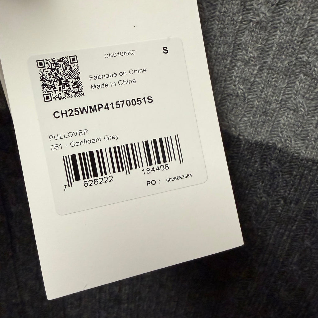 NWT Chloe Short Sleeve Polo Sweater Wool Cashmere Confident Grey Size Small