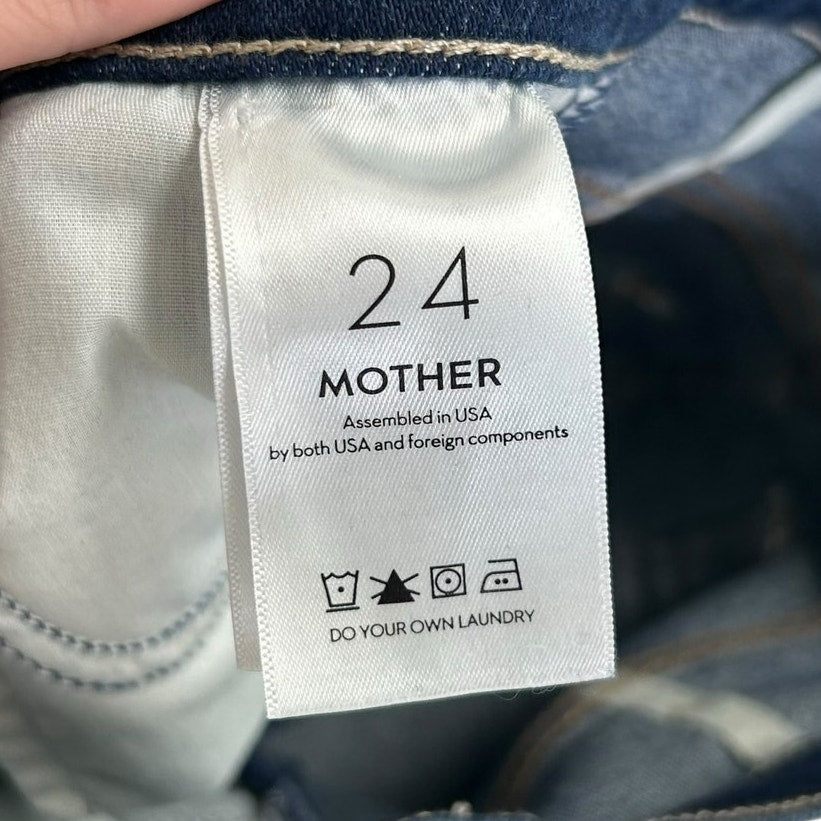 Mother Home Movies The Hustler Ankle Fray Denim Jeans Womens Size 24 / 2