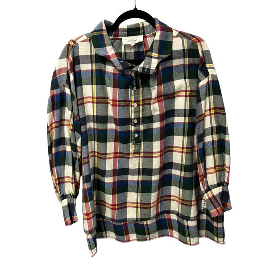 The Great Navy Green School House Plaid Painters Smock Shirt Womens 2 / Medium