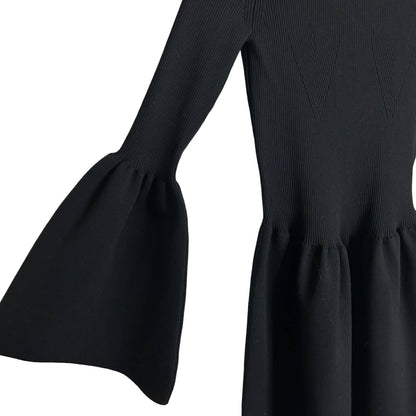 NWT Chloe Black Mock Neck Knit Sweater Dress Womens XS